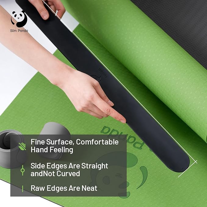 Slim Panda Yoga Mat Strap Slap Band, One Snap Keeps Mats Tightly Rolled, Heavy-Duty Clasp Fits Most Size Mats(24" L X 2" W)