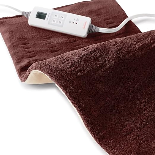 Sunbeam Heating Pad for Neck and Shoulder Pain Relief with Auto Shut Off and Moist Heating Option & XL Heating Pad for Back
