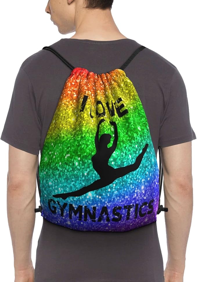 Gymnastics Drawstring Backpack Gym String Bag Drawstring Sackpack Sport For Womens Mens