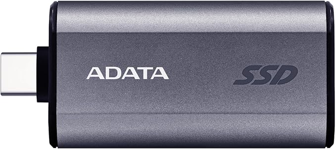 ADATA SC750 2000GB - Up to 1000 MB/s- HighSpeed USB 3.2 Gen 2 USB-C External Portable SSD Black Titanium (SC750-2000G-CCBK)