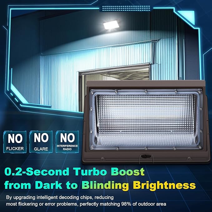 ledmo LED 120W Wall Pack Light with Photocell, Dusk to Dawn Outdoor Commercial Security Lighting, 5000K IP65 Waterproof 15840LM 4 Pack