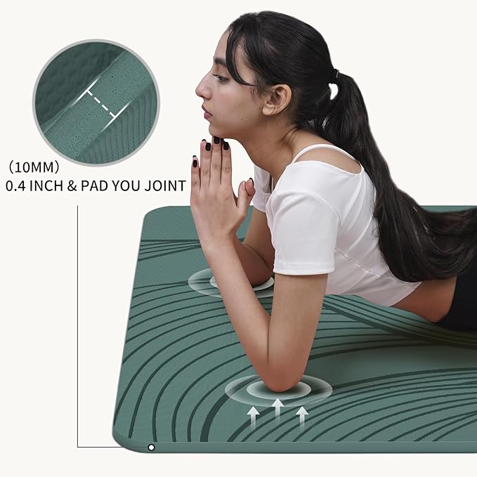 Large Yoga Mat-72’x36’x0.4’ Extra Width ＆ Thick,Comfortable,Non-Slip Exercise Mat-Works Great on All Floor for Stretching,Yoga Studio,Gym or Home Workouts