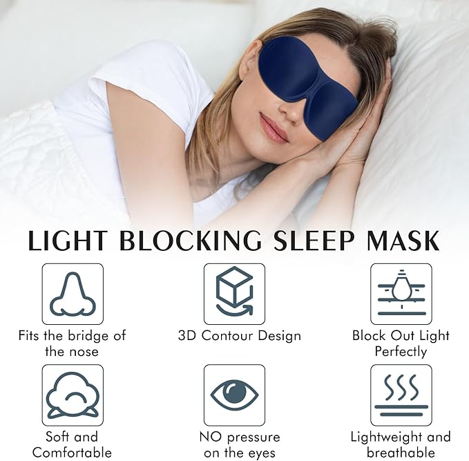 Bonuci 12 Pack Sleep Mask Blackout 3D Eye Mask for Ultralight Sleeping Night Blindfold Eye Covers with Adjustable Strap for Men Women Travel Gift Back and Side Sleeper (Multicolor)