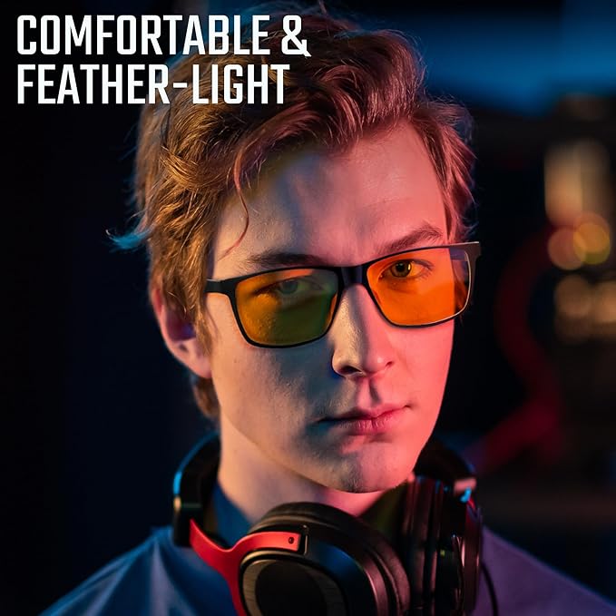 Carbon Blue Light Blocking Glasses Men for Computer, Gaming, Metal Frame Green Light Protection Night Driving Glasses for Man