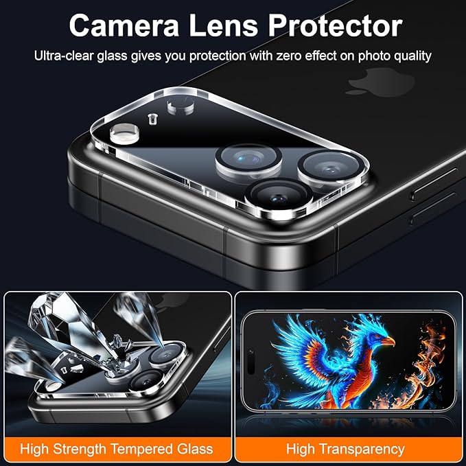 Esanik 2+2 Pack for iPhone 17 Pro Max Matte Glass Screen Protector Auto-alignment Anti-Glare & Anti-Fingerprint,Anti-Reflection,Bubble Free, Smooth as Silk, 9H Glass Screen Cover