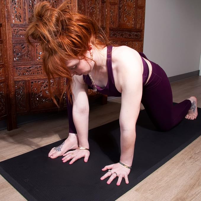 Hugger Mugger Ultimate Cushion Yoga mat - Black - Ultimate thick, grippy, soft yoga mat, extra long and wide, and extra cushion