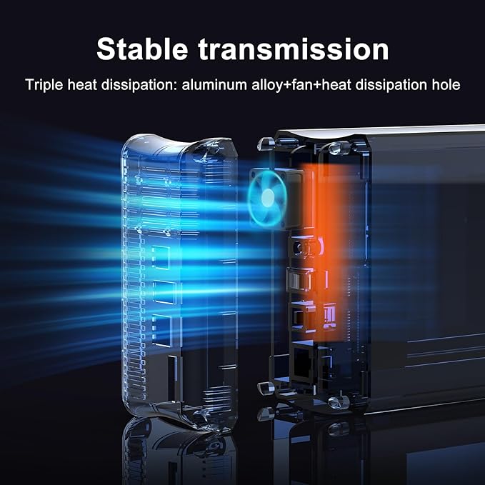 GODO 3.5 inch Dual Bay Hard Drive Enclosure,USB3.0 to 3.5" SATA HDDs External Enclosure,RAID 0/1/JBOD/PM Mode,Max 40TB RAID Hard Drive Docking Station,Aluminum