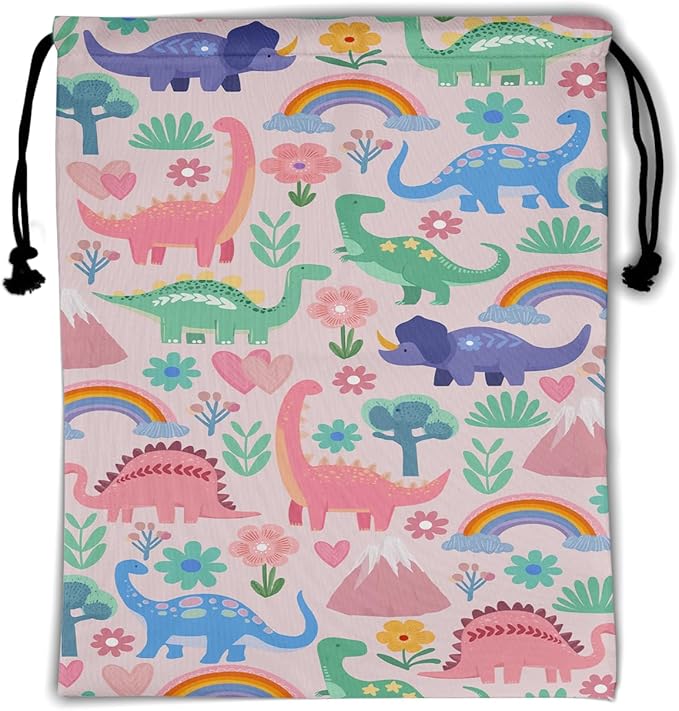 Cute Dinosaur Gymnastics Grip Bag Small Storage Pouch Portable Drawstring Bag Party Favor