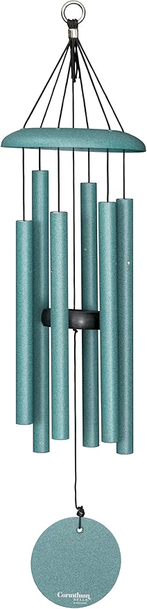 Corinthian Bells by Wind River - 27 inch Patina Green Wind Chime for Patio, Backyard, Garden, and Outdoor Decor (Aluminum Chime) Made in The USA