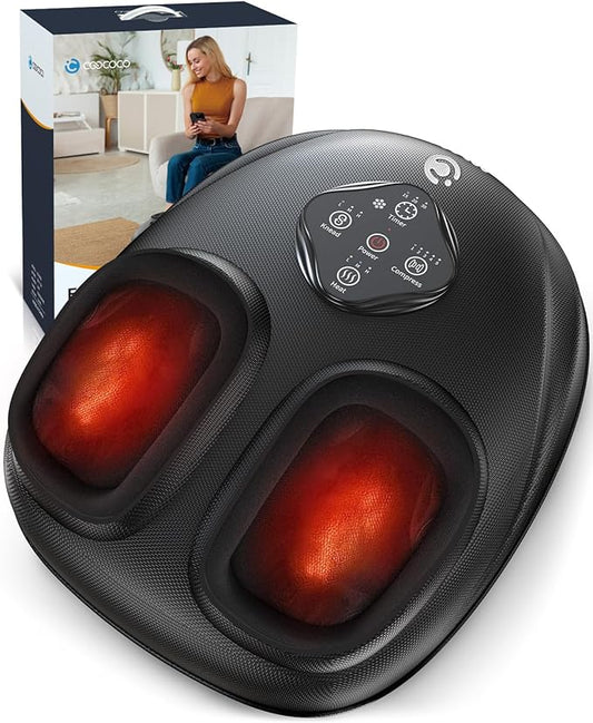 Upgraded Foot Massager with Heat, FSA Eligible Shiatsu Feet Massager for Plantar Fasciitis, Foot Warmer with Kneading, Rolling, Compression, Gifts for Women Men Mom Dad