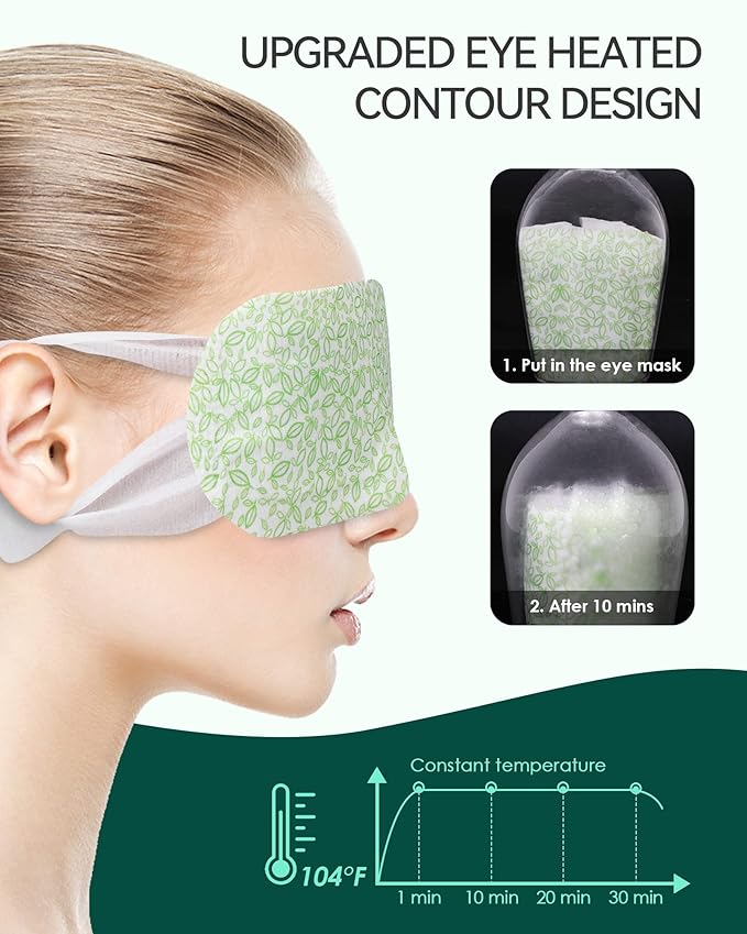 30PCS Steam Eye Masks for Dry Eyes & Fatigue Relief, Self-Heating Eye Mask for Puffiness & Dark Circles, Moist Heat Compress, Travel-Friendly, No Microwave Needed, Spa Relaxation for Women, Unscented