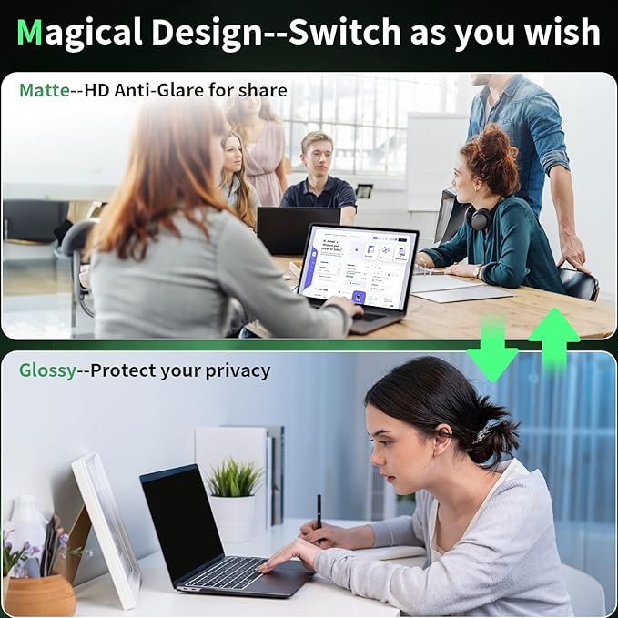 Laptop Privacy Screen 16 Inch, Laptop Screen Privacy Shield 16:10 Aspect Ratio Anti-Glare Blue Light Computer Monitor Protector,Removable 16in Filter for Lenovo HP Dell Acer Asus Thinkpad Envy Xps