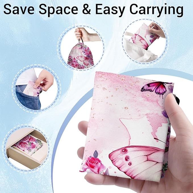 Butterfly Floral Gymnastics Drawstring Bag Small Gymnastics Gym Bag for Gymnasts Dancer Holding