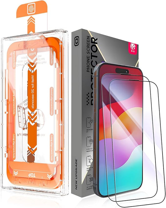 X-it 2 Packs Screen Protector for iPhone 14 Pro Max 6.7-inch - [Auto-Dust Removal] 9H+ Tempered Glass, Full Coverage 3.0D Edge, Military-Grade Protection, Bubble-Free, Case-Friendly