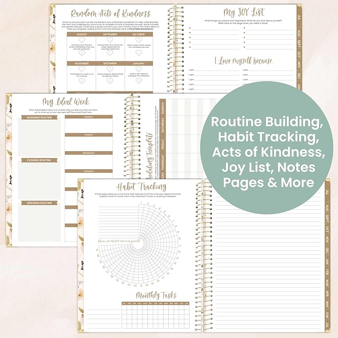 bloom daily planners HARDCOVER 2025-2026 (8.5" x 11") Academic Year Day Planner (July 2025 - July 2026) - Task Goal Organizer - Monthly & Weekly Inspirational Agenda Book - Butterfly Garden