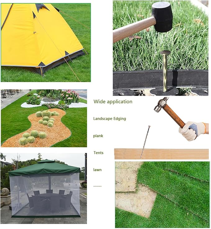 140 Pcs 6-Inch Landscape Stakes, Spiral Metal Galvanized Landscape Spikes, Garden Nails for Artificial Turf, Paver Edging, Weed Barrier, Carpentry and More