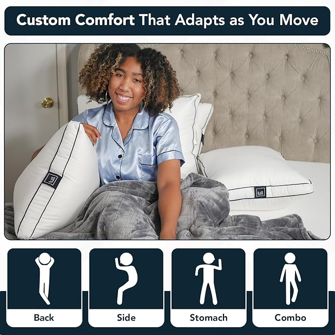 Lull Original 3-Layer Pillows | Bed Pillows for Sleeping | Hotel Quality Pillows | Hypoallergenic Pillow for Neck & Spine Support | 100 Night Trial Standard Pillow