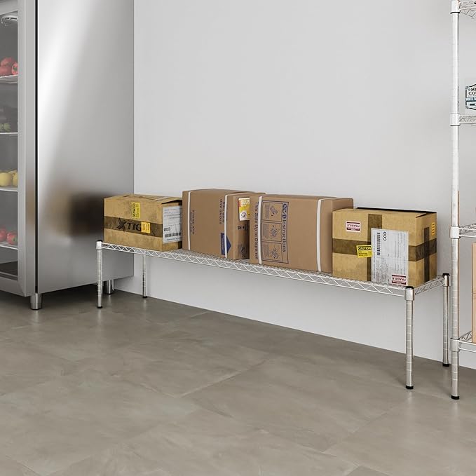 14" Deep x 72" Wide x 14" Height Wire Shelving Kit | 1-Tier | NSF Commercial Storage Rack Unit