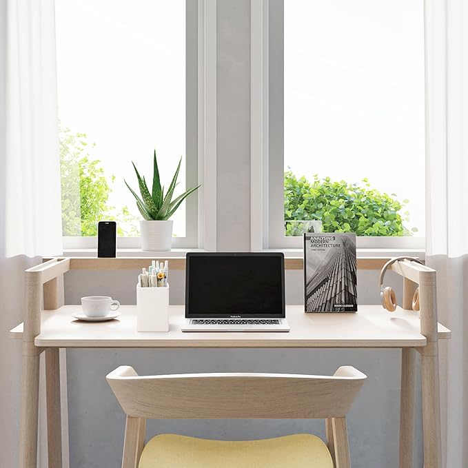 Pen Holder for Desk,Nordic Elegance Square Silicone Pencil Holder Soft Minimalist Desk Pen Cup Stand Waterproof Multifunctional Office Supplies for Home,Kids and School(Beige)