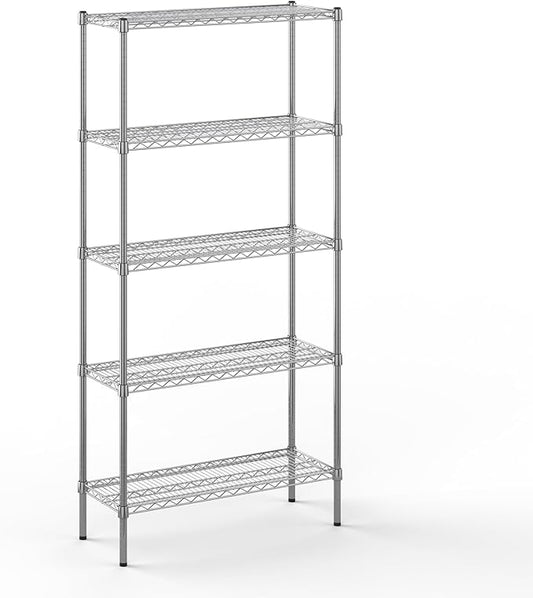 14" Deep x 36" Wide x 74" Height Wire Shelving Kit | 5-Tier | NSF Commercial Storage Rack Unit