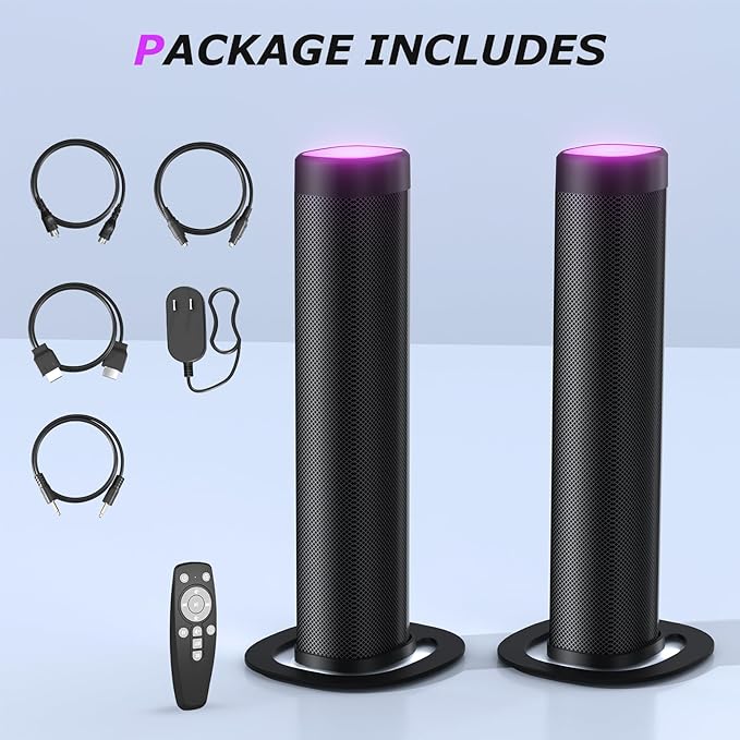 Sound Bar,100W Sound Bar for Smart TV with 3 RGB Lights Modes, Bluetooth 5.3, ARC/Opt/AUX Connect, Detachable 2-in-1 Speaker, 3 Equalizer Modes, Bass Surround Soundbar for TV/PC/Gaming/Projectors