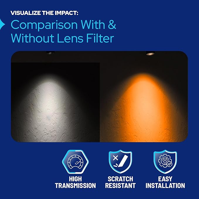 KastLite Amber Acrylic Lens Filter for Halo Track Lighting | Track Light Head - Adjust The Color of Your Lighting | Select Lens Sizes - PAR 30 Bulb for Spotlight Fixtures