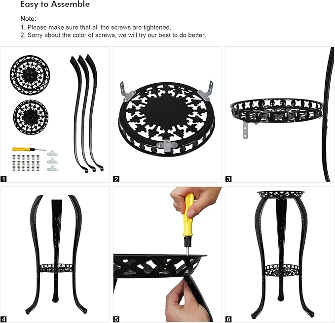 Ufine 2 Tier Metal Plant Stand Indoor Outdoor Iron Art Flower Pot Holder Tall Plant Display Rack for Corner Porch 2-Pack, Black