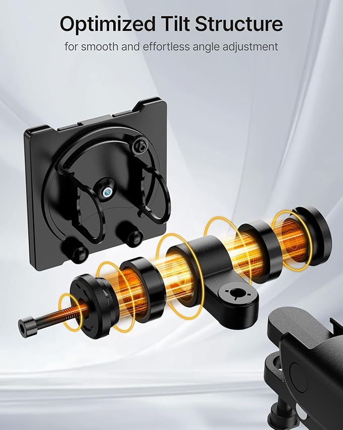 monTEK Heavy-Duty Single Monitor Arm for 17-57 inch, up to 59.4lbs Ultrawide Screens,Gas Spring Dual Curved Adjustable Monitor Stand for Desk,75/100mm VESA Mount with USB，Black