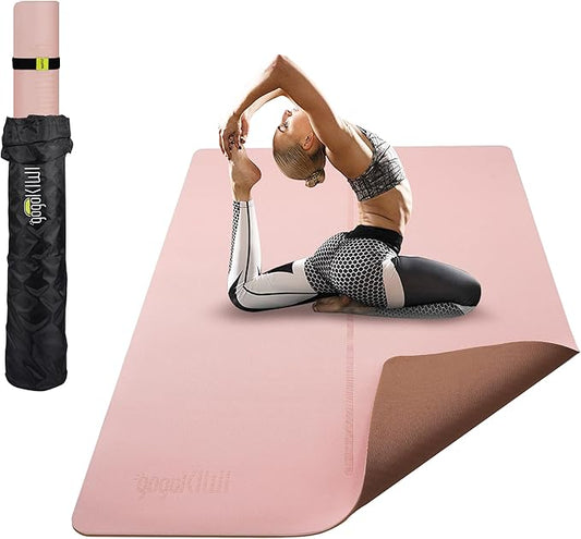Large Yoga Mat (6'x4') – 1/4" & 1/2" Thick Exercise Mats for Home Workout, Extra Wide Workout Mats for Home Gym, Yoga, Pilates, Stretching, Floor & More