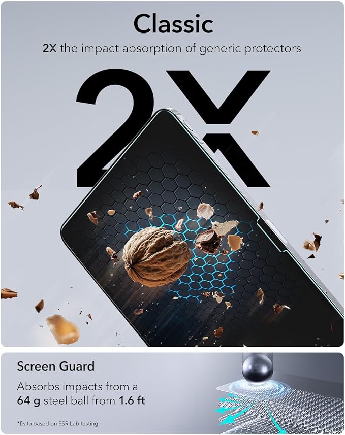 ESR 2 Pack Screen Protector for iPad Pro 13 Inch (M5/M4) 2025/2024, 9H Tempered Glass Film with Ultra Fit Tray, Scratch Resistant, HD Clarity, Bubble Free Application, Apple Pencil Support