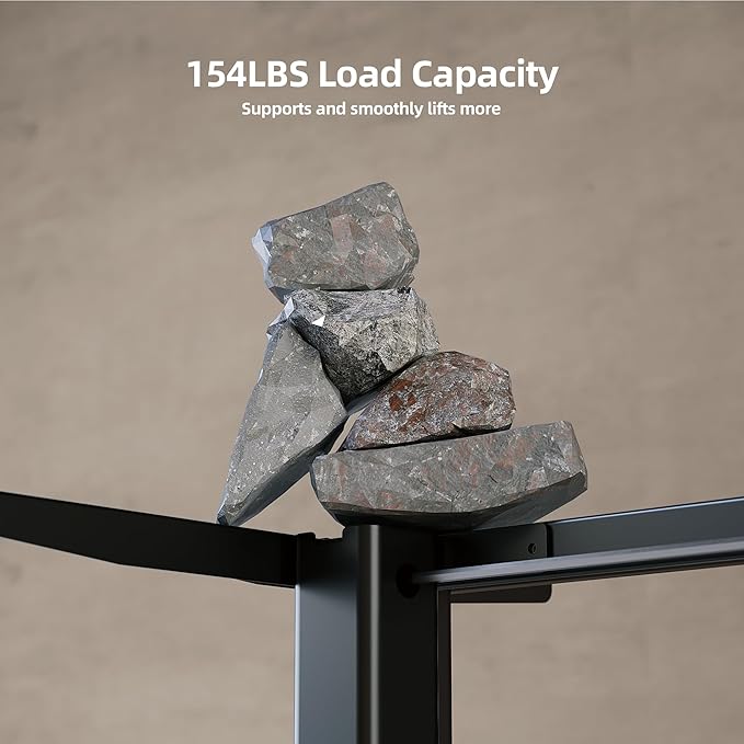 Claiks Standing Desk Frame, Electric Stand Up Desk Legs Frame Workstation Up to 63",C-Shaped Adjustable Standing Computer Desk for Home and Office, (Black Frame only)