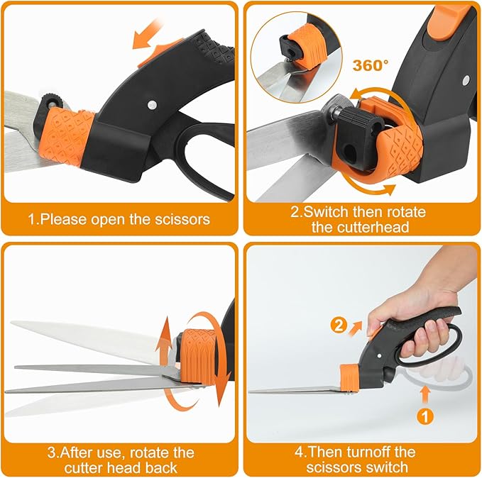 Yiad Garden Tool Set with Loppers, 360° Grass Shears & Extendable Hand Saw – Pruning Shears for Tree Branches, Lawn Edging & Outdoor Wood Cutting