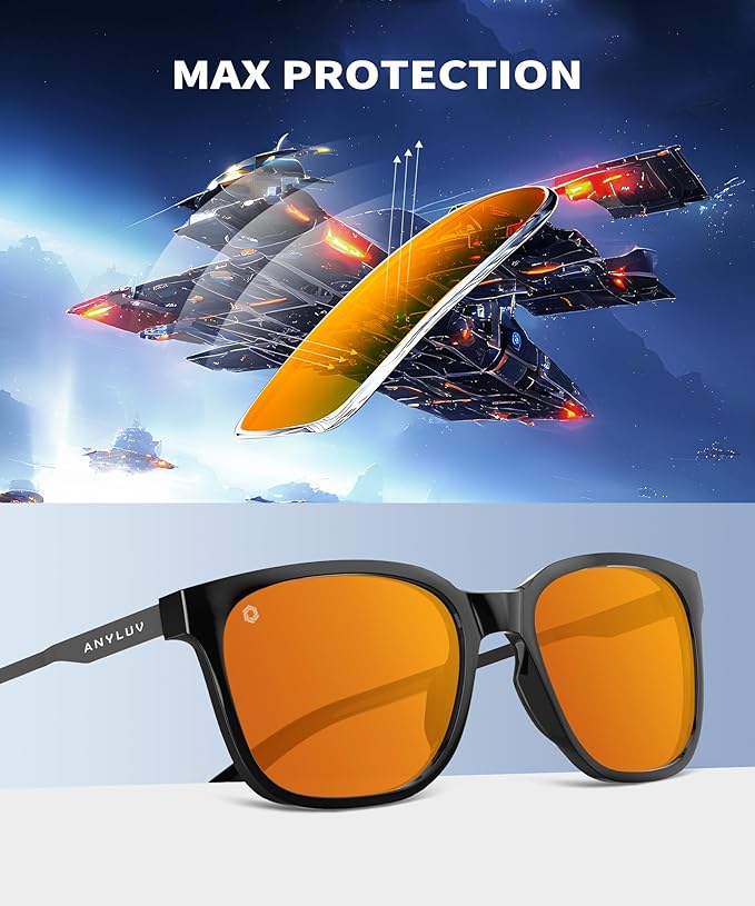 ANYLUV Blue Light Glasses for Men, Computer Gaming Glasses men, Stylish Anti Eyestrain Blue Light Blocking Glasses Men