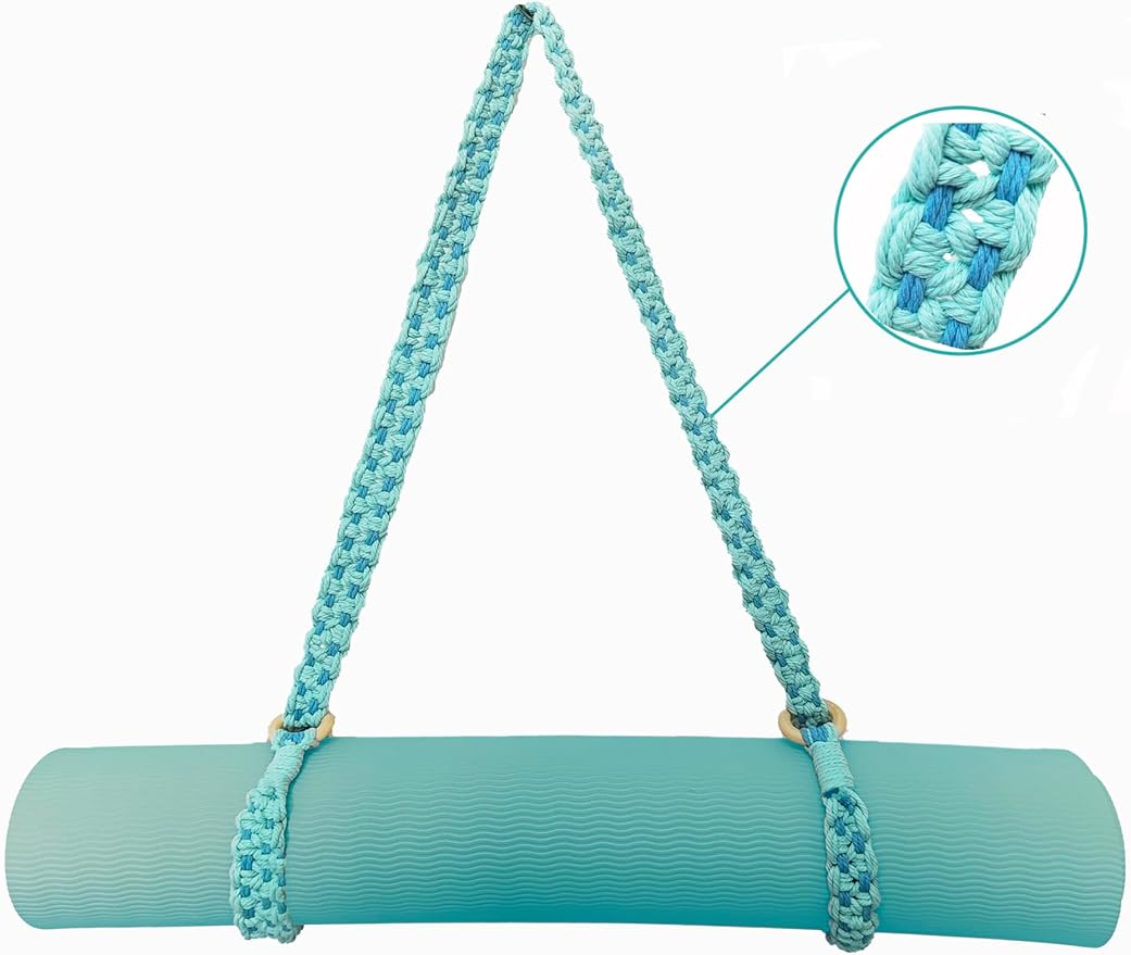 kiido Macrame Yoga Mat Carrying Strap [MAT NOT Included], Hand Woven Multi-use Strap/Carrier for Your Yoga Mat, Exercise Mat
