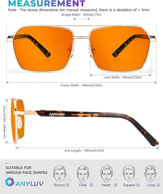 ANYLUV Blue Light Glasses Men/Women, Blue Light Blocking Glasses, Computer Screen Blocker Eyes Protection Glasses
