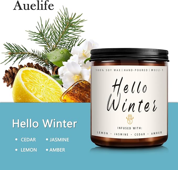 Hello Winter Candle - Soy Scented for Christmas, Home & Gifts