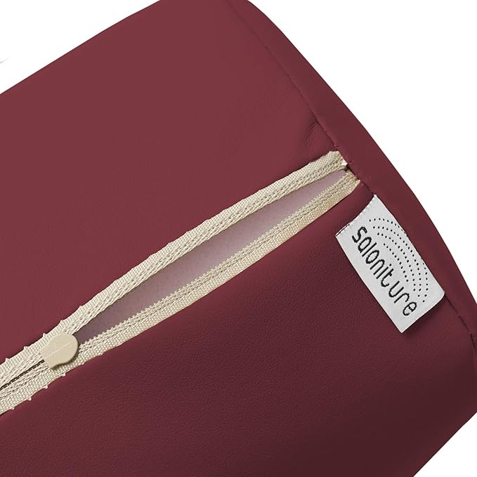 Saloniture Full Round Massage Table Bolster Pillow Pad - 26 x 6 Inch - Burgundy