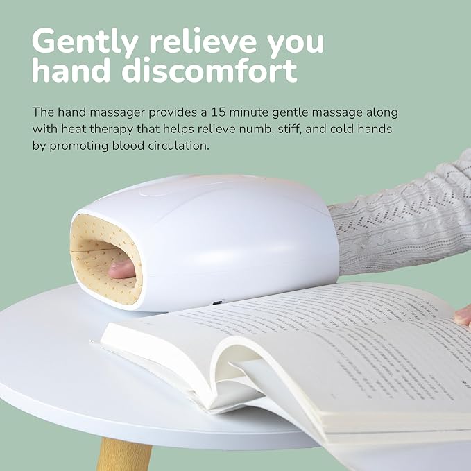 nooro Hand Massager - Advanced Heat Therapy to Support Hand Discomfort- Cordless, USB Rechargeable, Helps with Stiffness and Swelling, Easy to Use at Home