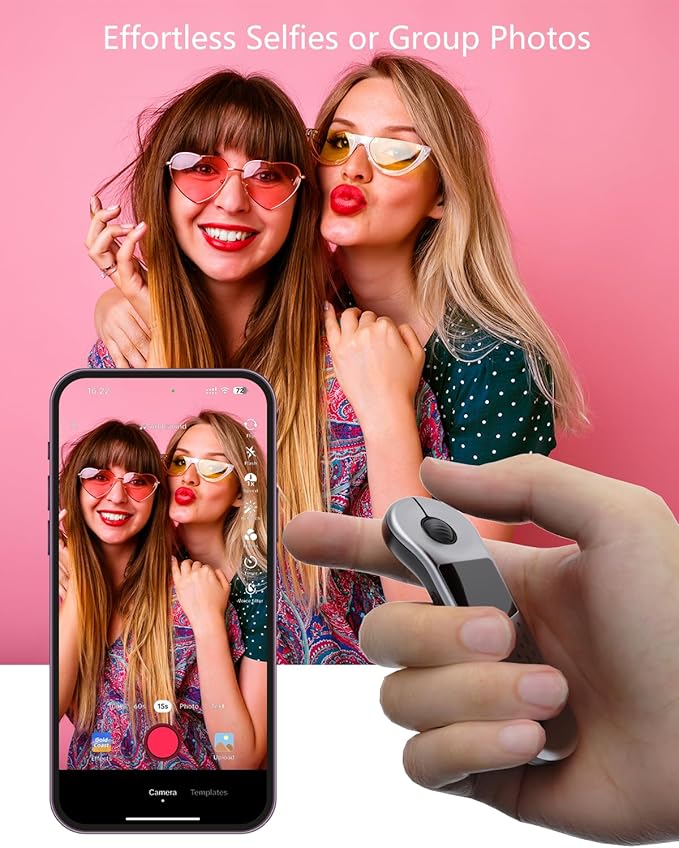 Air Mouse for PC/iOS/Android with Touchpad Bluetooth 2.4G Remote Control for PowerPoint/Keynote/Tiktok/Camera/Kindle App Rechargeable Wireless Presentation for PPT Pointer (Silver)