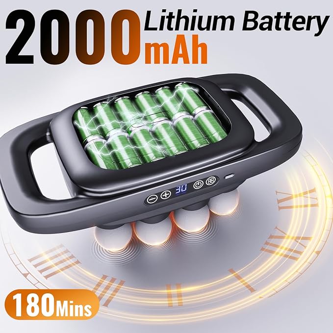 8-Head Massage Gun, Electric Deep Tissue Body Massager, Professional Muscle Massager Tool for Easing Shoulder, Back, Neck, Legs Tension, 30 Adjustable Speeds, Massage Gifts for Women, Men (8-Head)