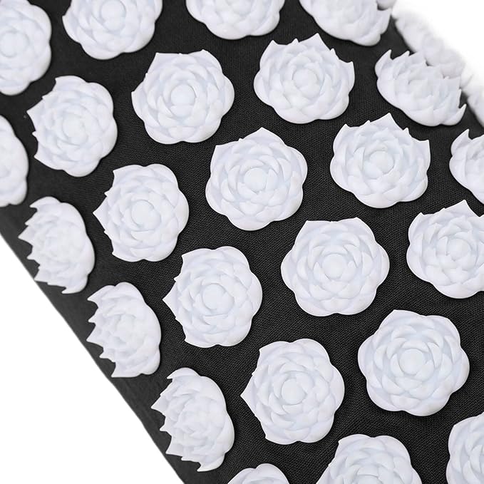 Acupressure Pillow for Neck, Acupressure Massage Pillow, Floral Stimulation Design ABS and Cotton Material Great Yoga Meditation(Black)