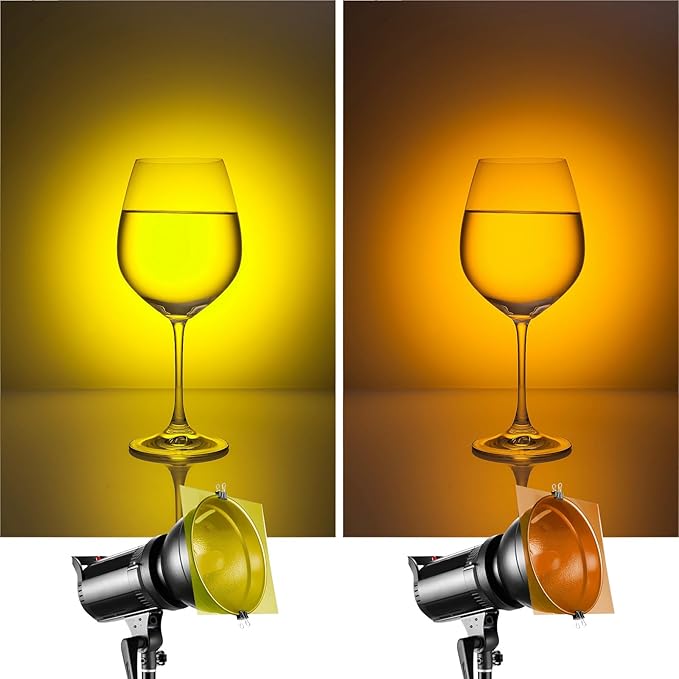 (10 Pcs) Gel Light Filter, Yellow and Orange Transparent Color Lighting Gel Filter Correction Plastic Sheets 8.5 x 11 Inch for Film, Video, Photo, Stage