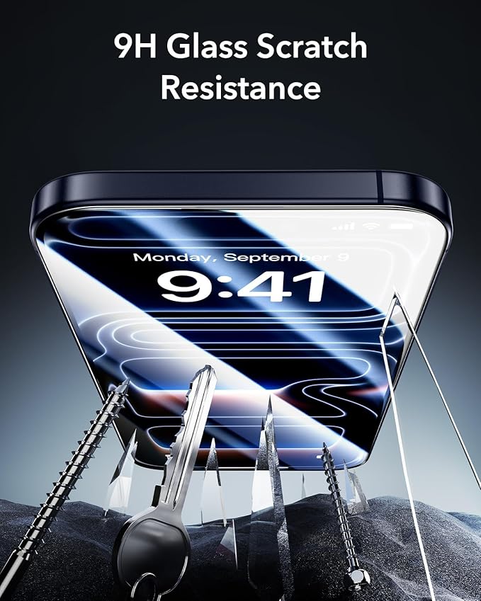 ESR 3 Pack 9H+ Glass for iPhone 17 Pro Privacy Screen Protector, [Military Grade Shatterproof & Highly Durable] Armorite Anti-spy Tempered Glass with UltraFit Tray