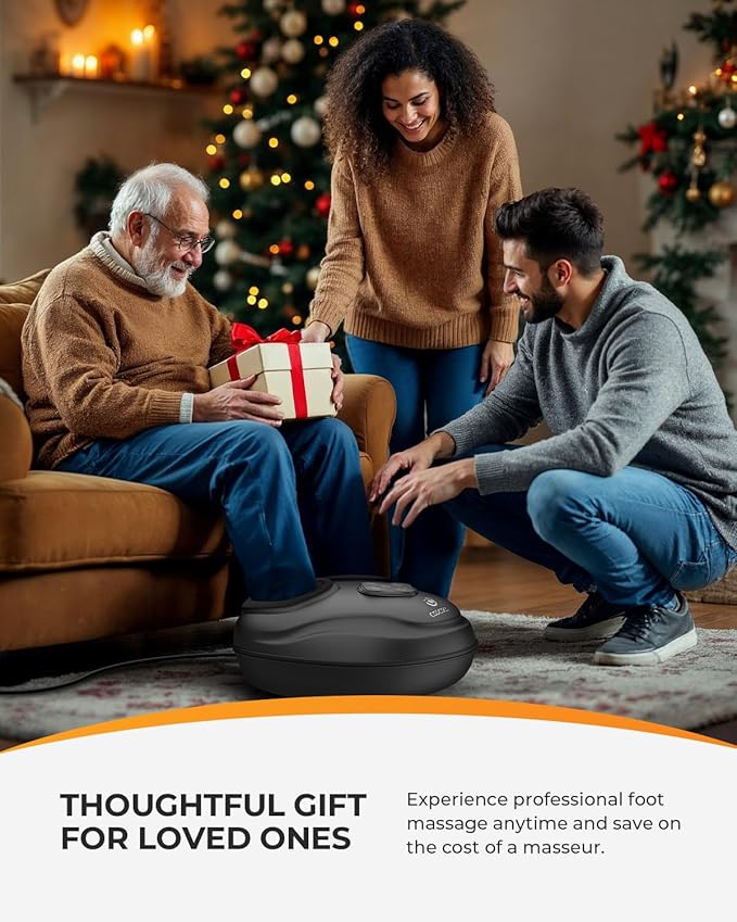 Upgraded Foot Massager with Heat, FSA Eligible Shiatsu Feet Massager for Plantar Fasciitis, Foot Warmer with Kneading, Rolling, Compression, Gifts for Women Men Mom Dad