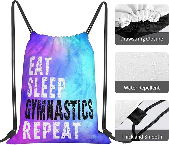 Gymnastics Drawstring Backpack Light Gym String Bag Pink Water Resistant Sackpack Sport Yoga Daypack For Womens Mens