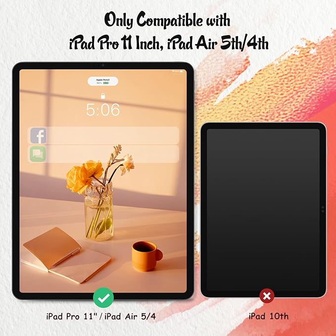 KCT 2 Pack Paperfeel Screen Protector Compatible with iPad Pro 11 Inch (2022&2021&2020&2018) / iPad Air 5th&4th (10.9 inch, 2022&2020) Matte for Drawing, Anti Glare and Easy Installation