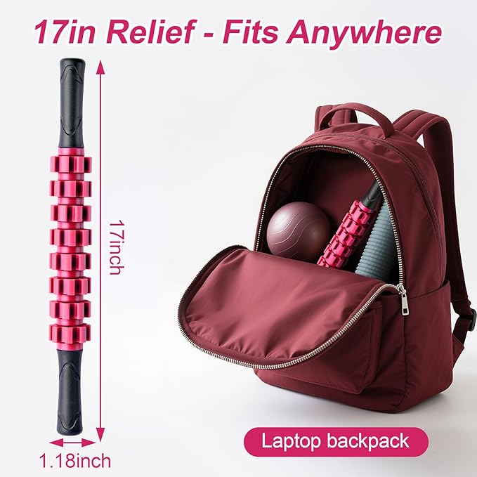 Muscle Roller Stick, Muscle Roller, Liposuction Massage Roller for Lymphatic Drainage, Massager Stick for Relief Muscle Soreness, Trigger Points, Help Exercise Runner Legs, Back Recovery