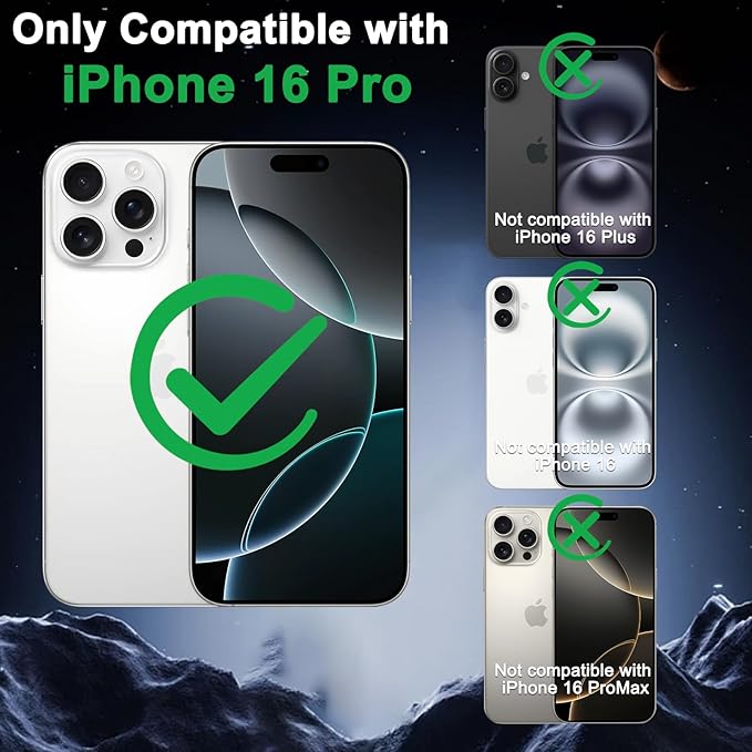 Glass Screen Protector for iphone 16 Pro 6.3 inch[2 Pack][Easy Installation],with 2 Camera Lens Protectors,HD Clear Full Screen Tempered Glass,Case Friendly