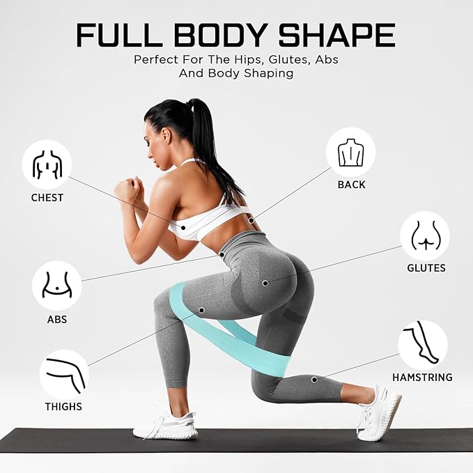 24 Pcs Fabric Resistance Bands for Working Out Strength Exercise Bands for Women Men Resistance Loop for Legs and Butt, Yoga, Pilates, Rehab, Fitness and Home