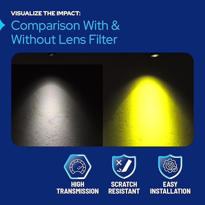 KastLite Yellow Acrylic Lens Filter for Halo Track Lighting | Track Light Head - Adjust The Color of Your Lighting | Select Lens Size - PAR 20 Bulb for Spotlight Fixtures